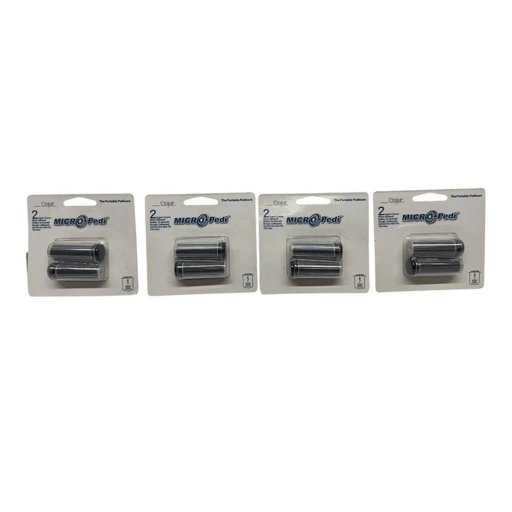 Lot of 4 Emjoi Micro-Pedi Replacement Rollers 2-Pack Super Coarse Sealed New